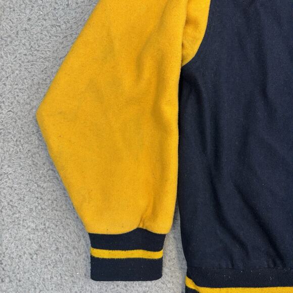 Vtg Disney Winnie The Pooh Varsity Jacket Blue Yellow Wool 100 Acre Wood - Large - Picture 12 of 13
